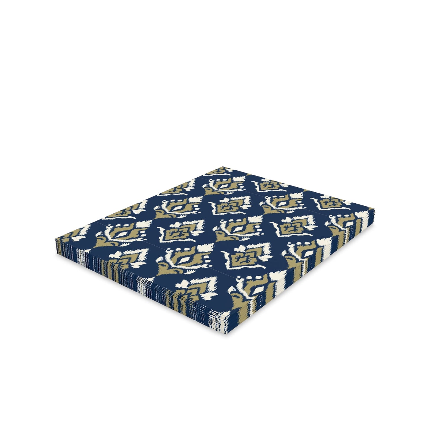 Notecards Set | Blue & Gold | Ikat