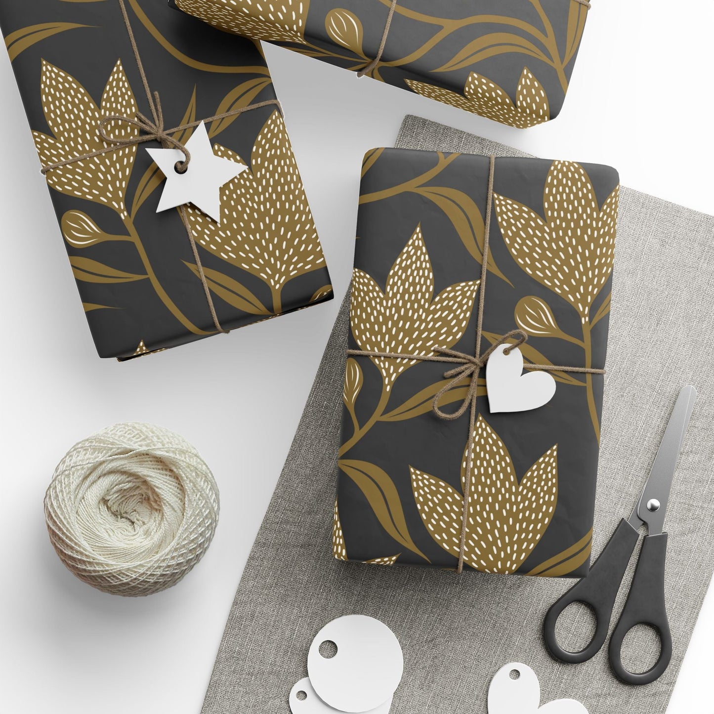 Gift Wrap | Black & Gold | Magnolia