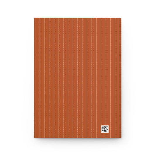 Journal | Dark Orange & White | Pinstripe