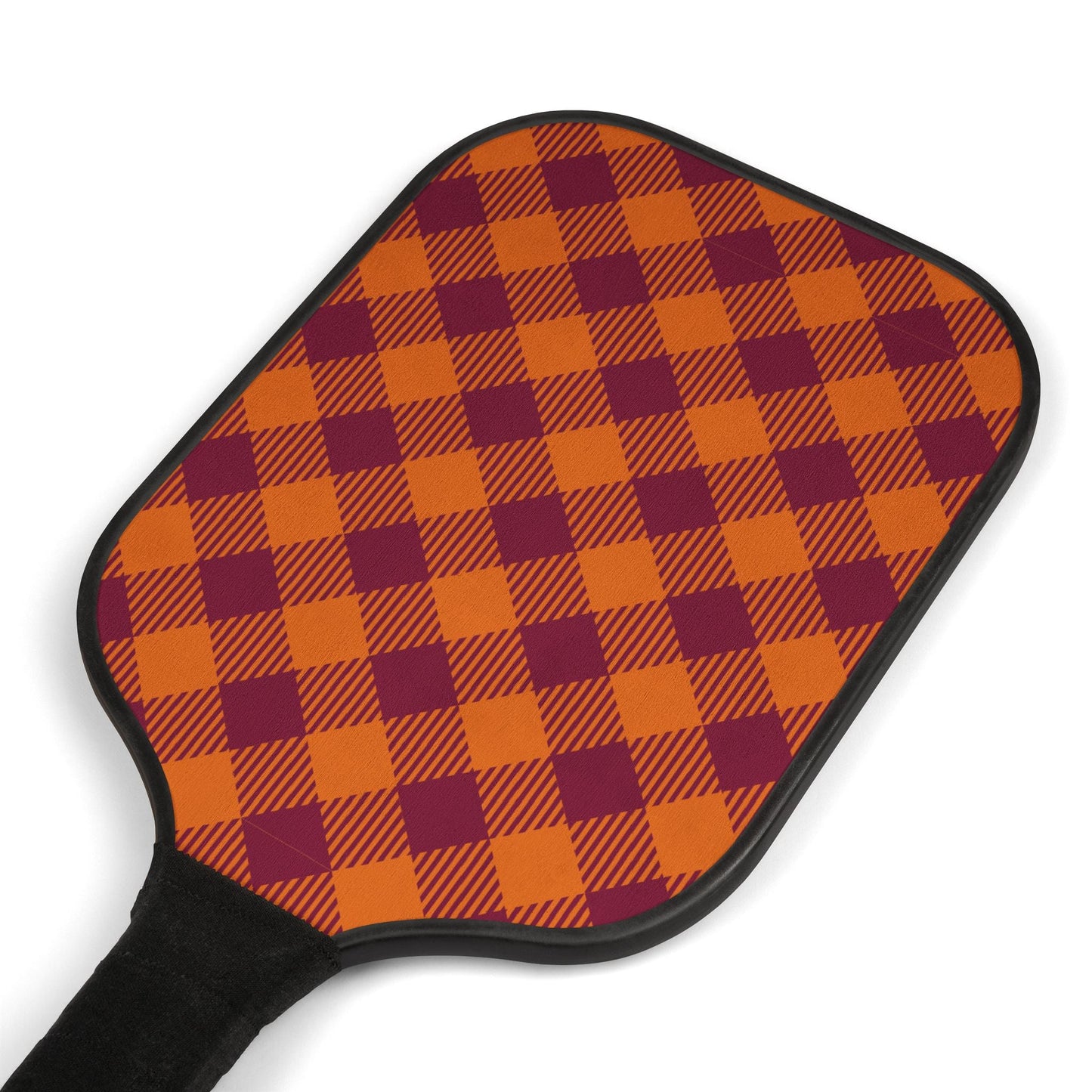 Pickleball Paddle Kit | Maroon & Orange | Gingham