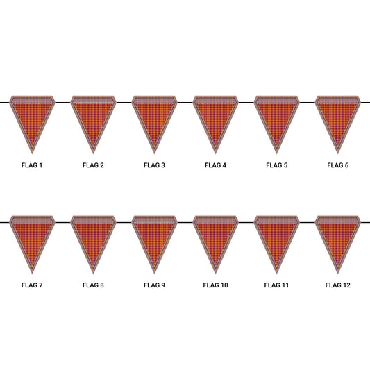 Flag Garland | Maroon & Orange | Tweed