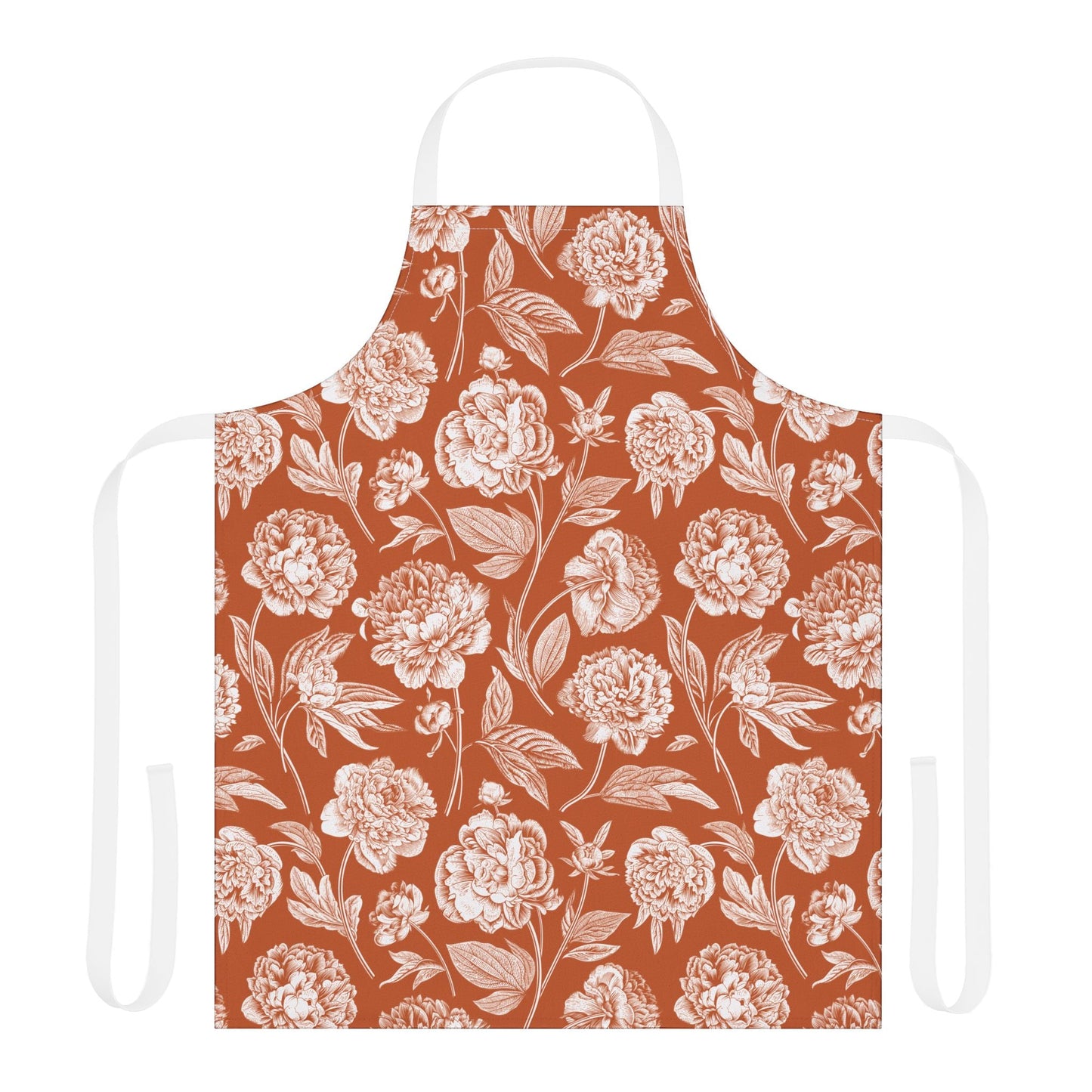 Apron | Dark Orange & White | Peony