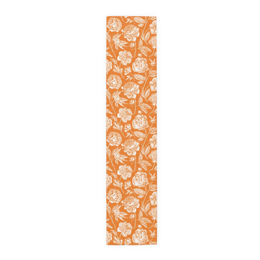 Table Runner | Orange & White | Peony