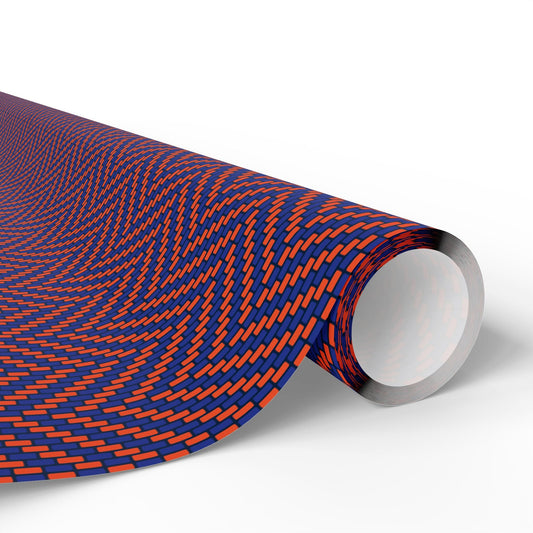 Gift Wrap | Bright Blue & Orange | Herringbone