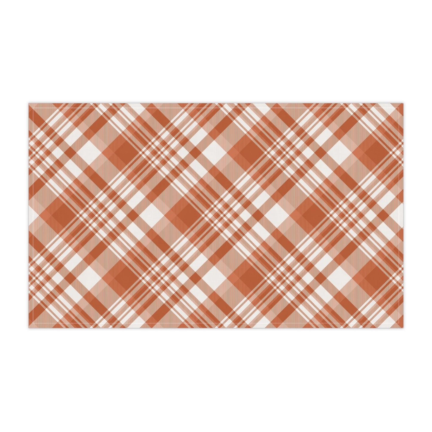 Tea Towels | Dark Orange & White | Tartan