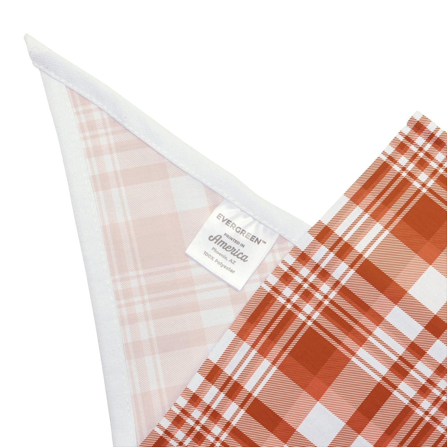 Pet Bandana | Dark Orange & White | Tartan