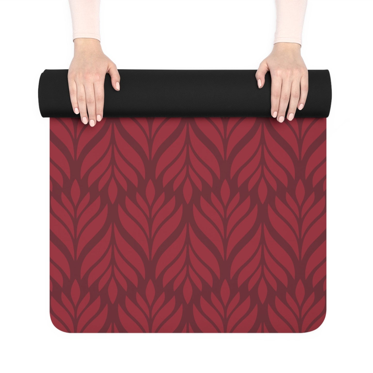 Yoga Mat | Maroon & White | Palm