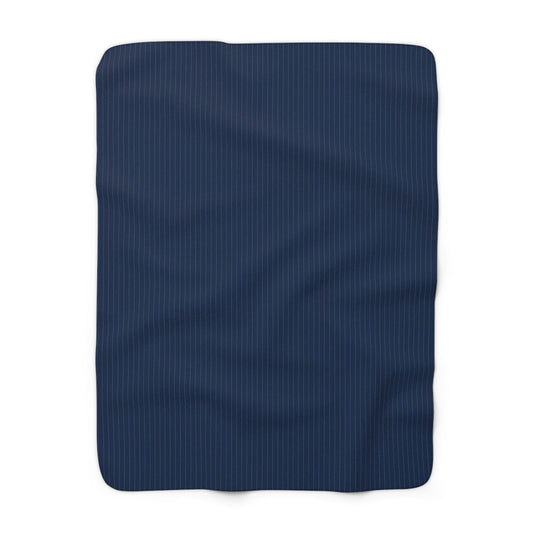 Sherpa Blanket | Light Blue & White | Pinstripe