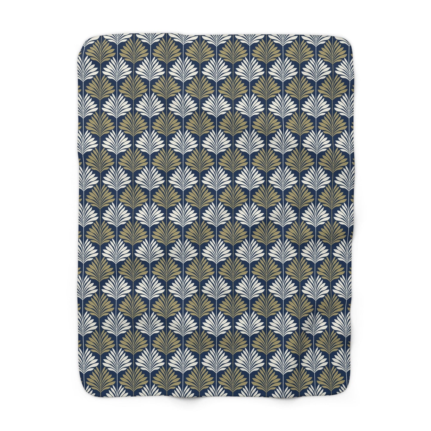 Sherpa Fleece Blanket | Blue & Gold | Deco