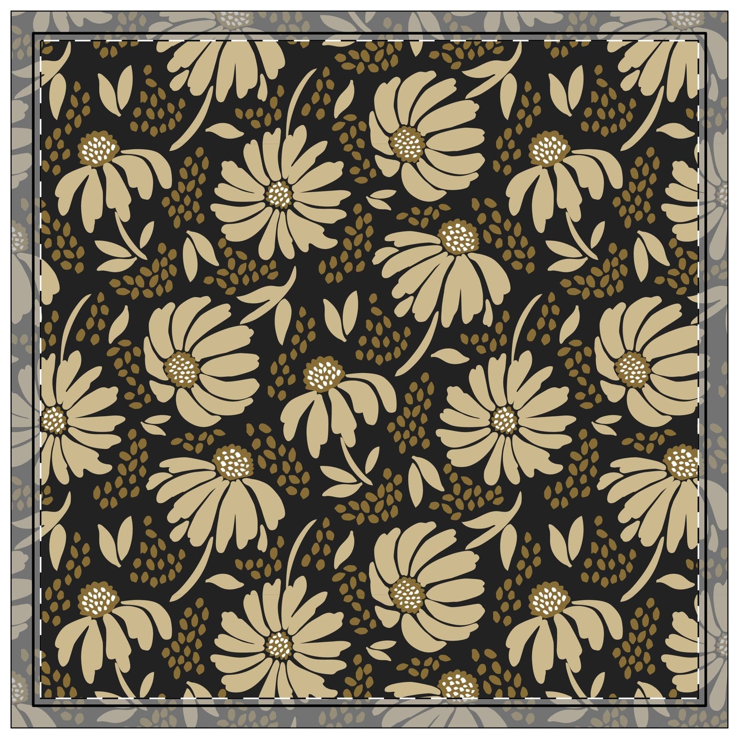 Napkin 4-set | Black & Gold | Bellis