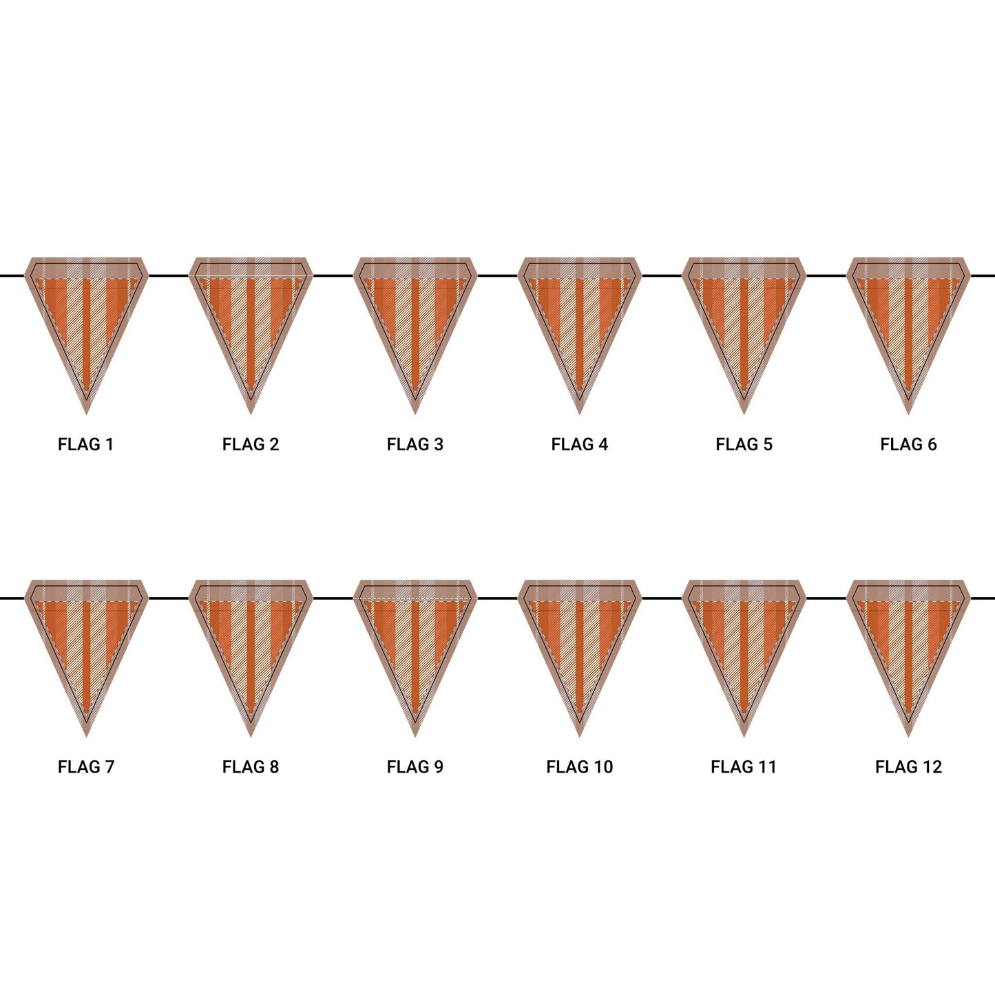 Flag Garland | Dark Orange & White | Stripe