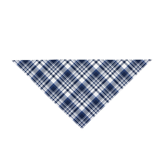 Pet Bandana | Navy & White | Tartan
