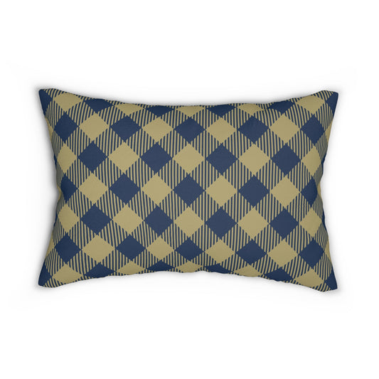 Pillow | Blue & Gold | Gingham