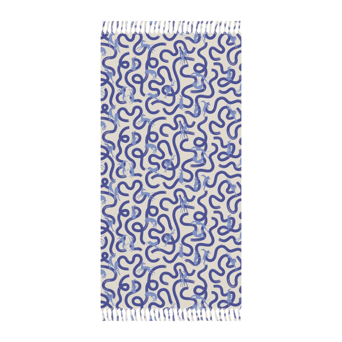 Boho Beach Towel | Greyhounds | Blue Ribbon