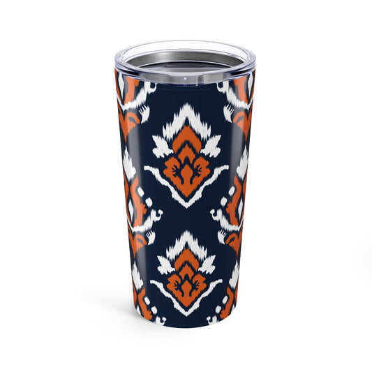 Tumbler | Orange & Blue | Ikat