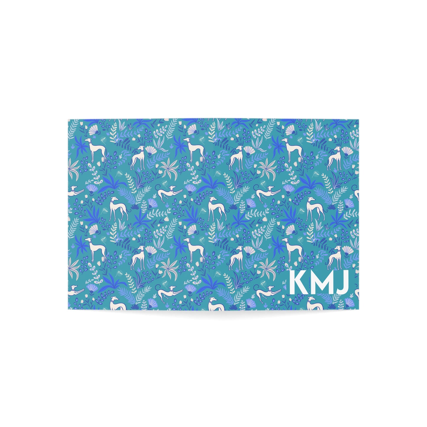 Monogram Notecards | Greyhounds | Teal Fern