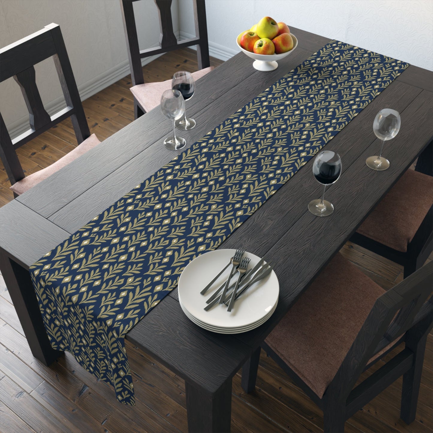 Table Runner | Blue & Gold | Laurel