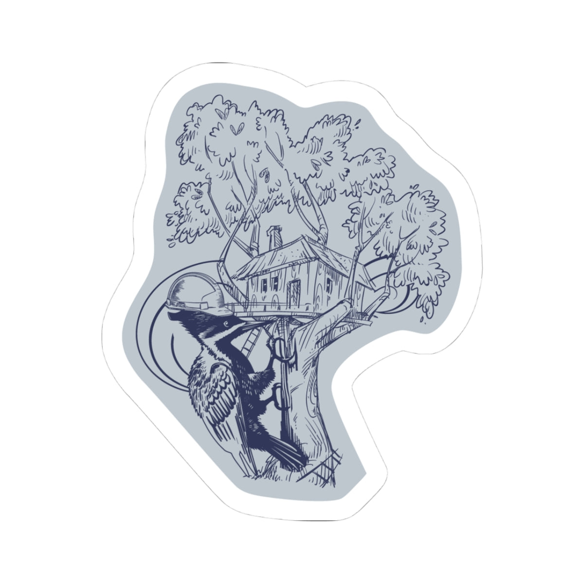 NYP Sticker | Woodpecker Construction | Color