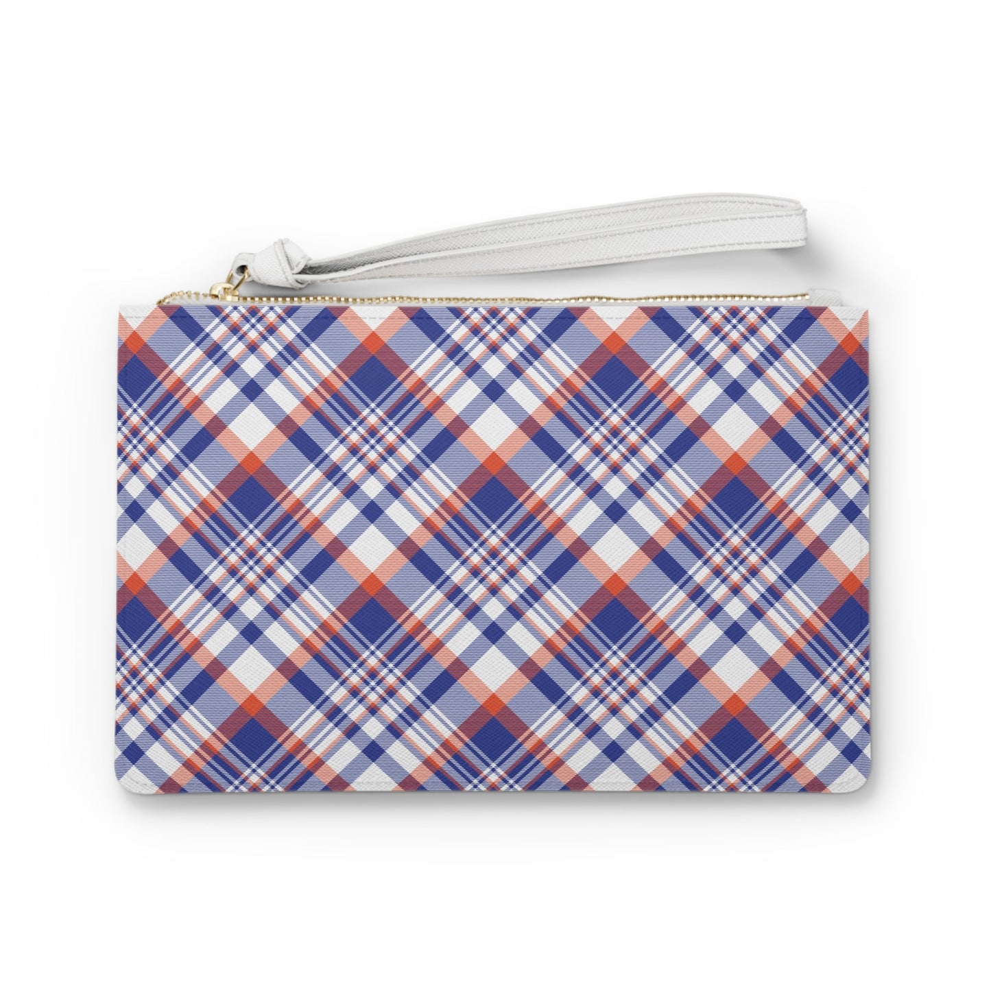 Clutch Bag | Bright Blue & Orange | Tartan