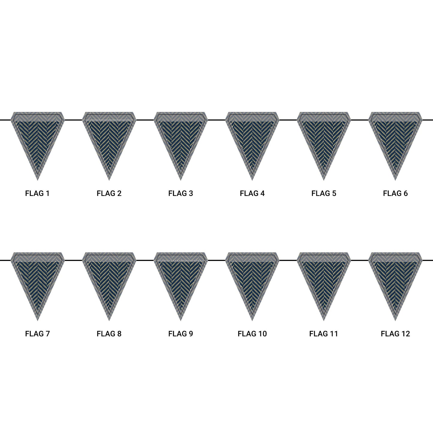 Flag Garland | Gold & Blue | Herringbone