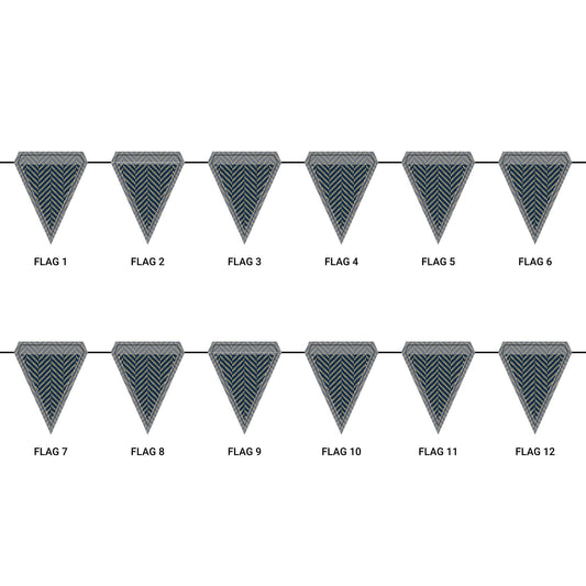 Flag Garland | Gold & Blue | Herringbone
