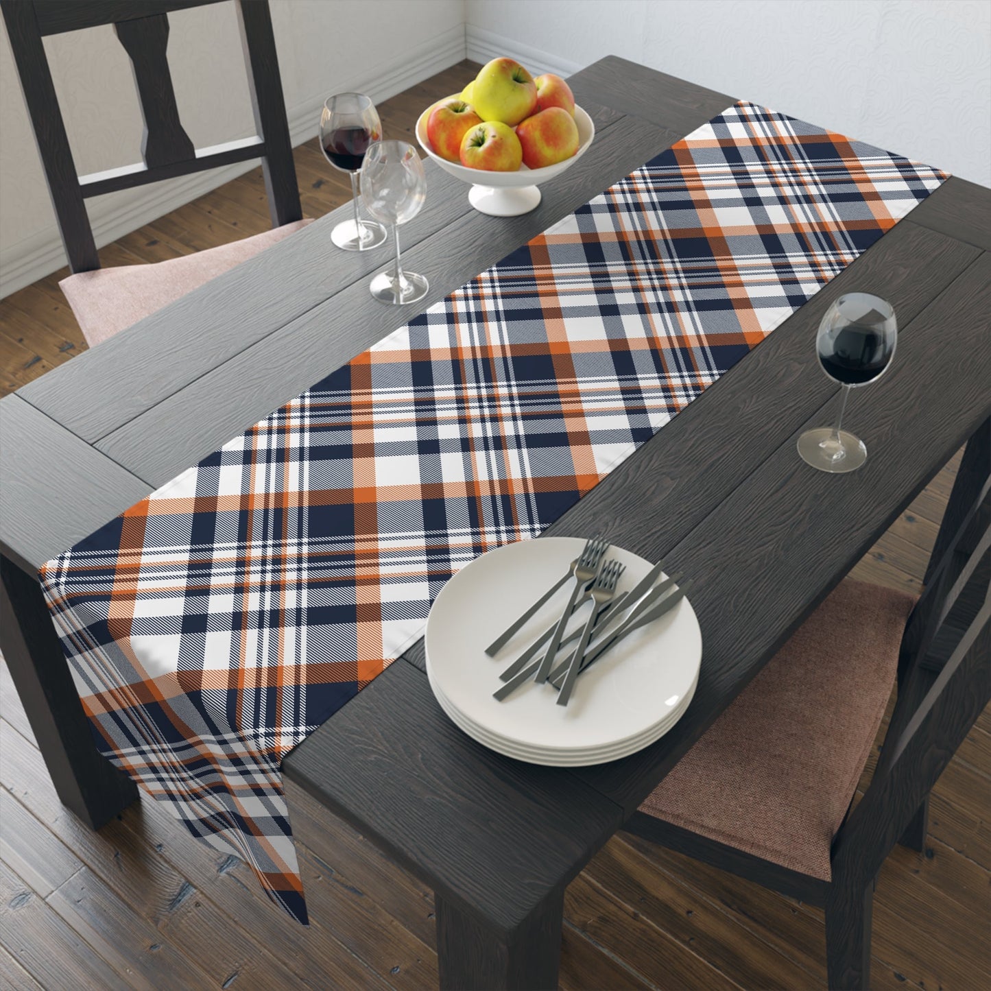 Table Runner | Orange & Blue | Tartan