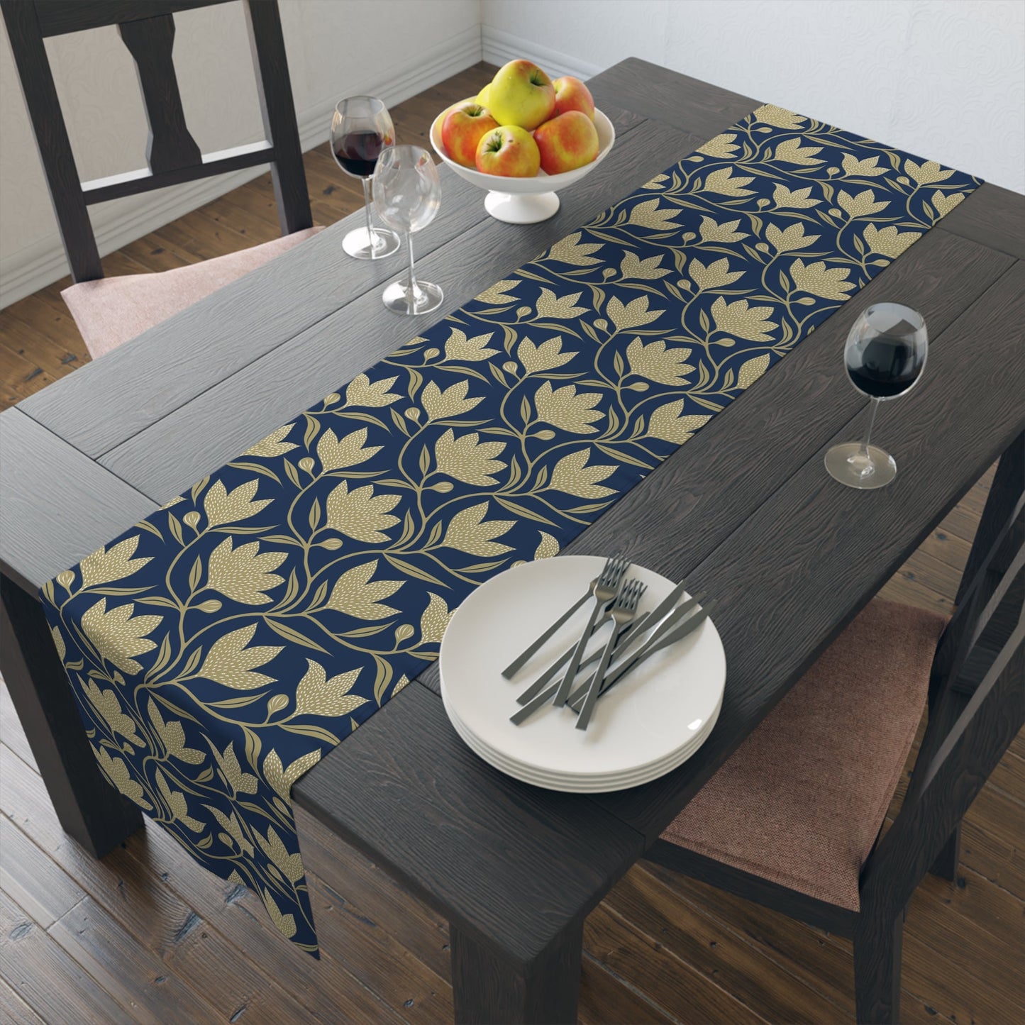 Table Runner | Blue & Gold | Magnolia