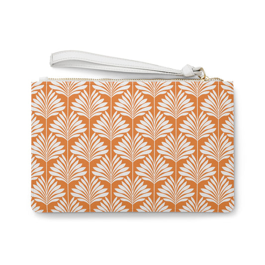 Clutch Bag | Orange & White | Deco