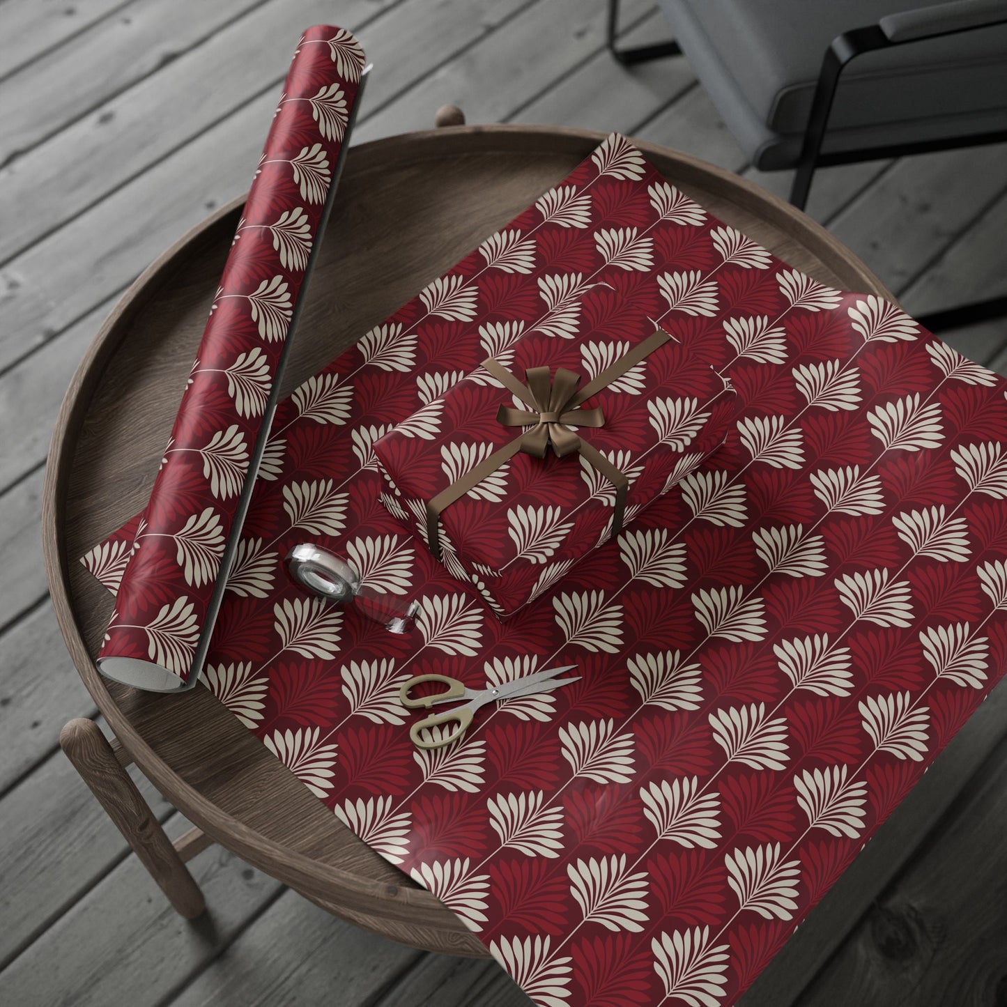 Gift Wrap | Maroon & White | Deco