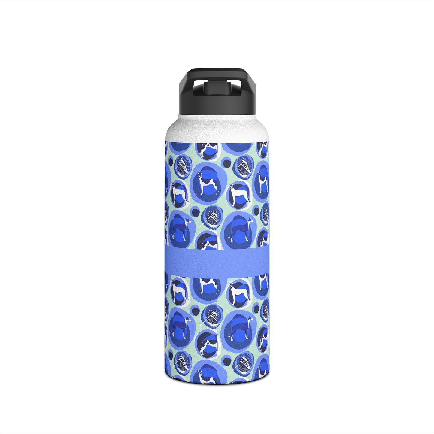 Insulated Water Bottle | Greyhounds | Teal Bubbles