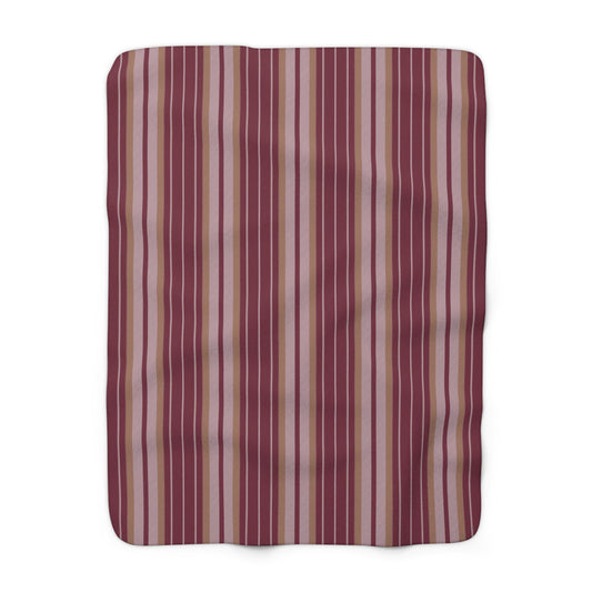 Sherpa Blanket | Maroon & Gold | Stripe