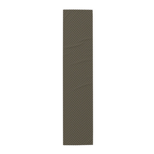 Table Runner | Black & Gold | Herringbone