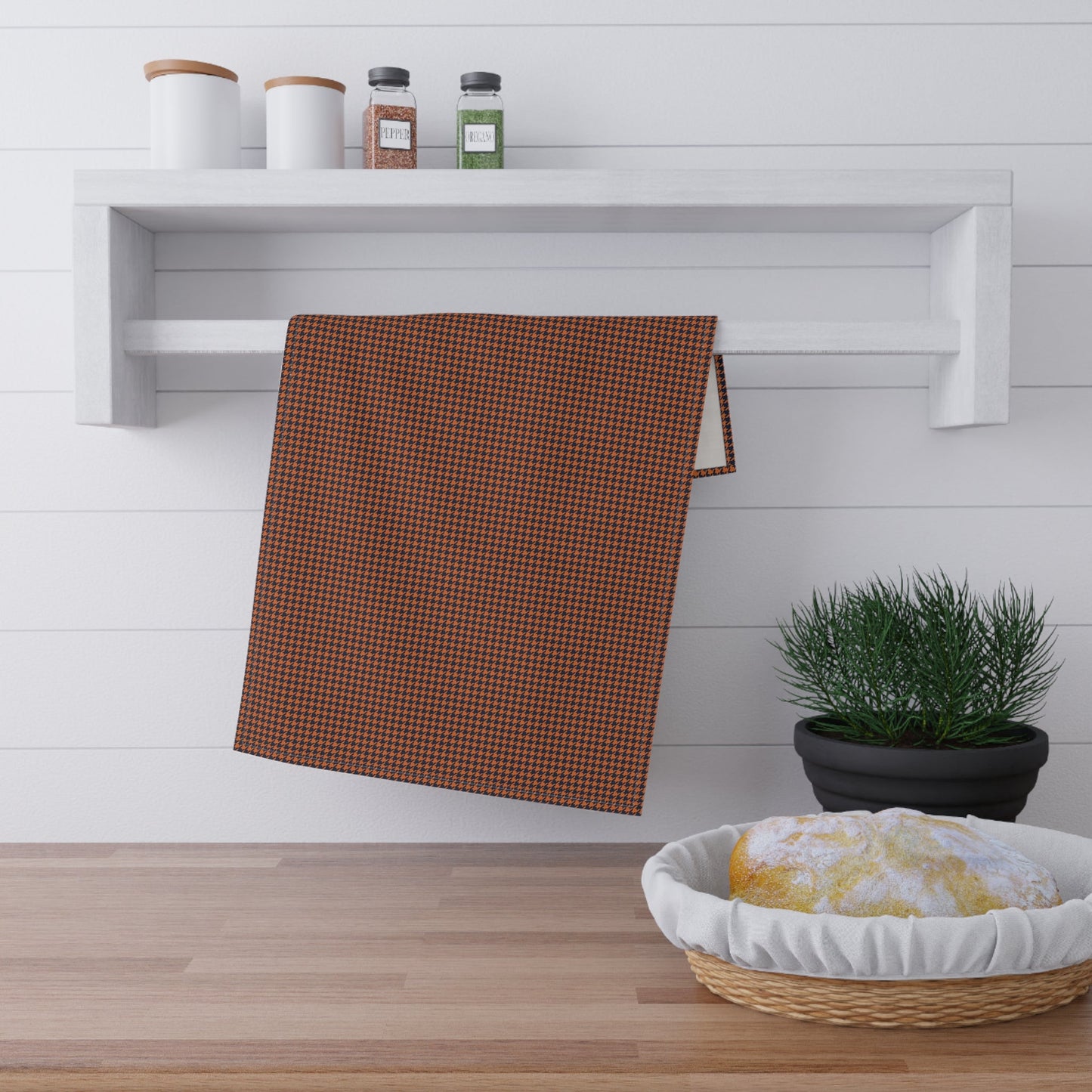 Tea Towels | Orange & Blue | Houndstooth