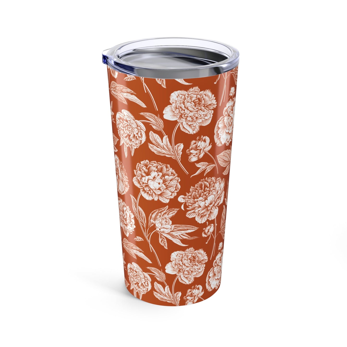 Tumbler | Dark Orange & White | Peony