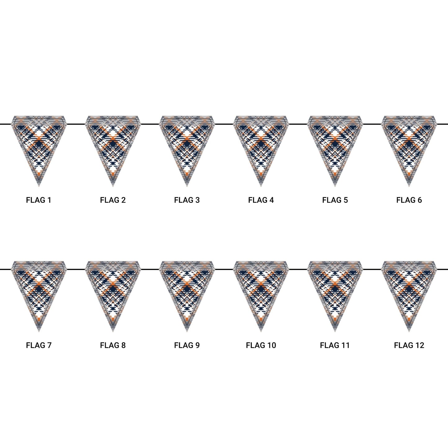Flag Garland | Orange & Blue | Tartan