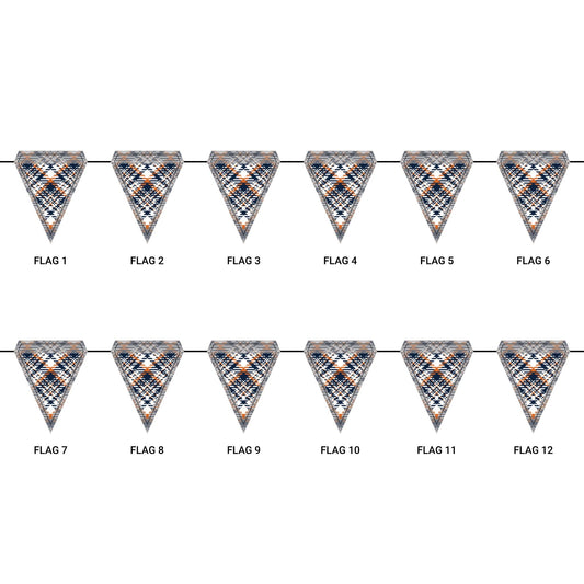 Flag Garland | Orange & Blue | Tartan