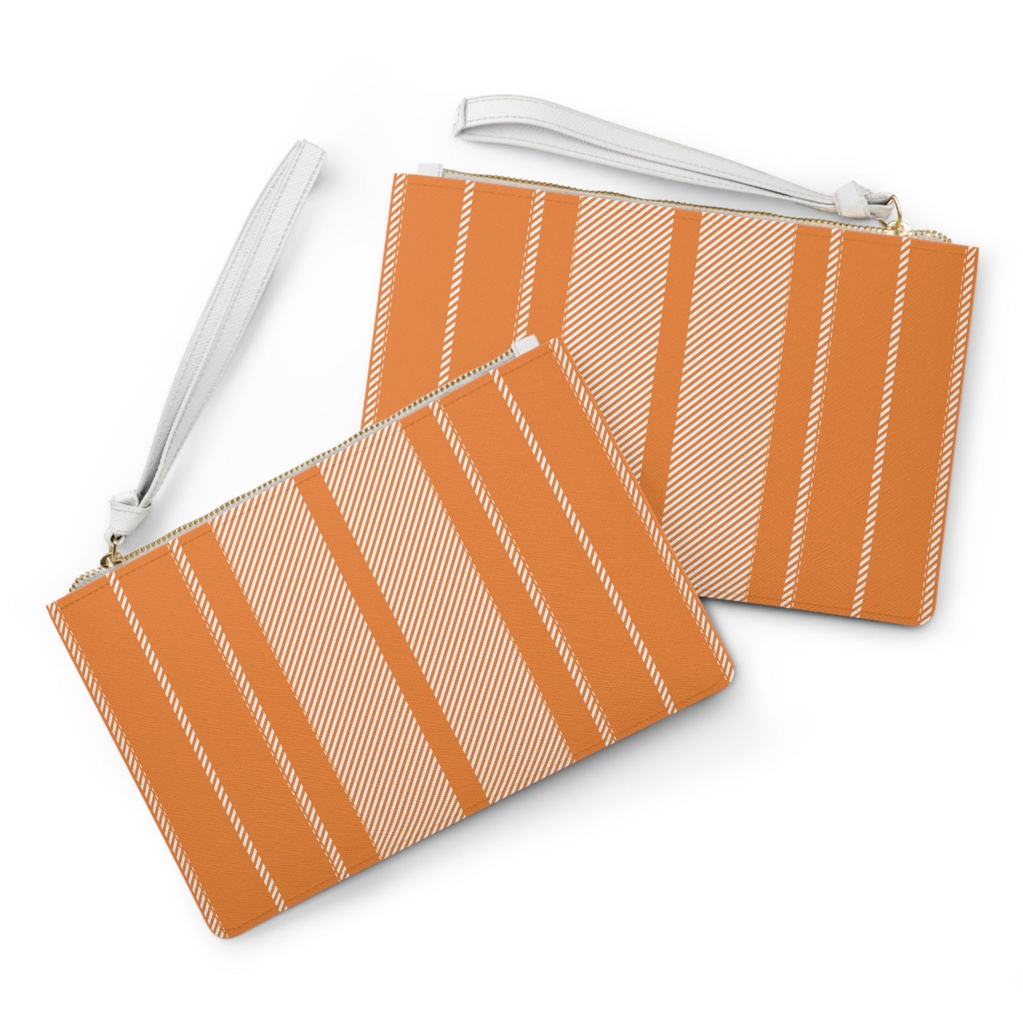 Clutch Bag | Orange & White | Stripe