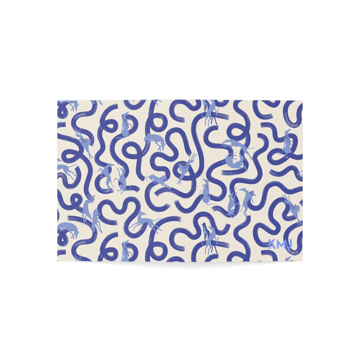 Monogram Notecards | Greyhounds | Blue Ribbon