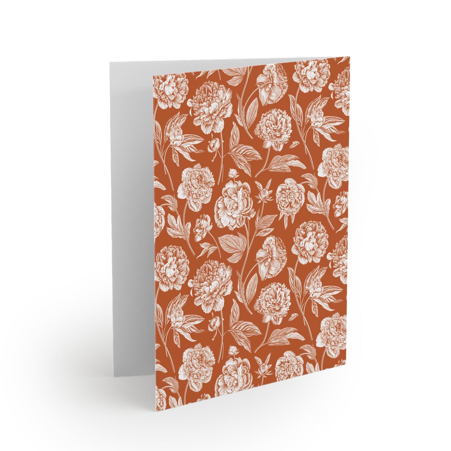 Notecards | Dark Orange & White | Peony