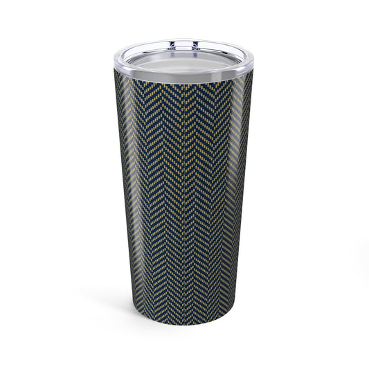 Tumbler | Blue & Gold | Herringbone