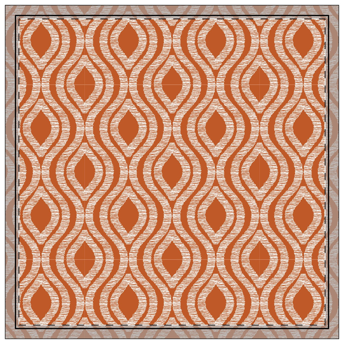 Napkins | Dark Orange & White | Ogee