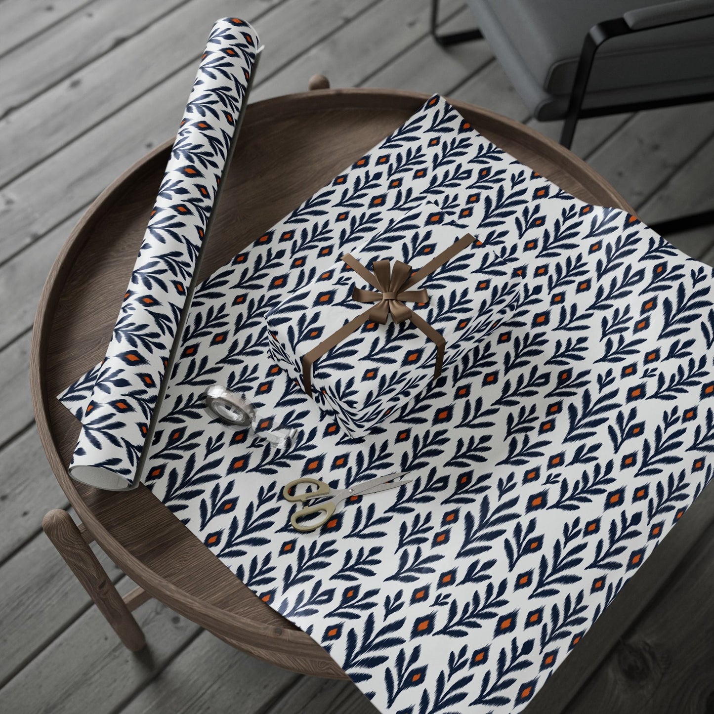 Gift Wrap | Orange & Blue | Laurel