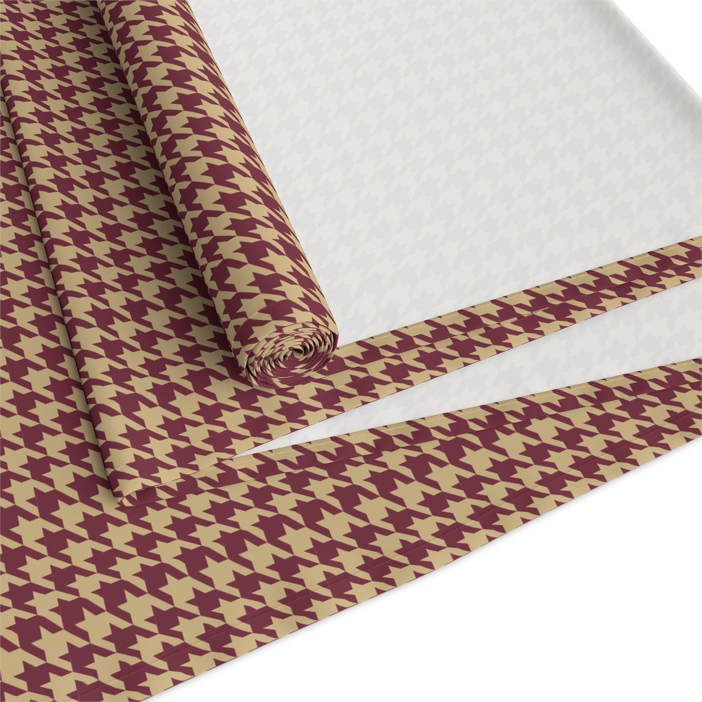 Table Runner | Maroon & Gold | Houndstooth