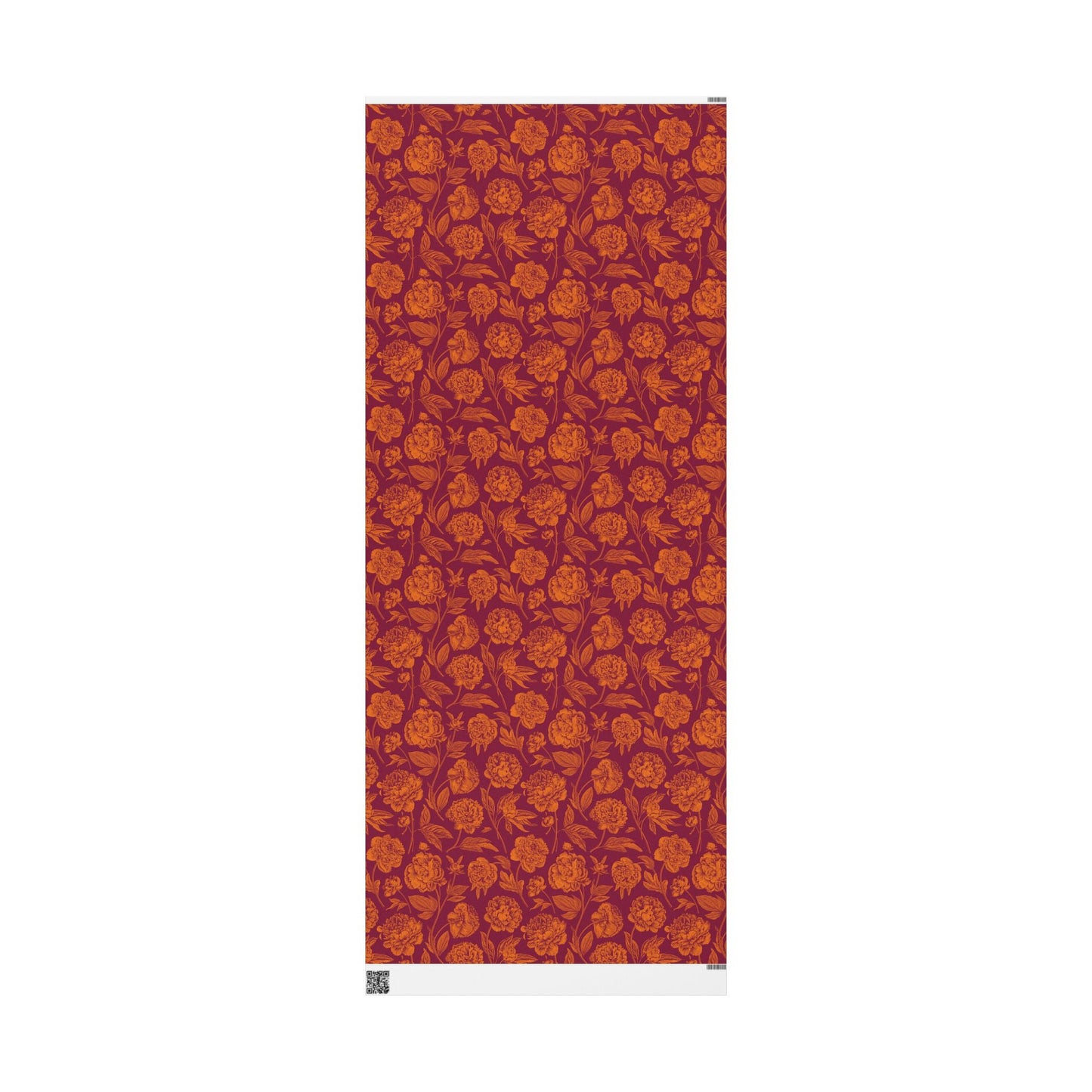 Gift Wrap | Maroon & Orange | Peony