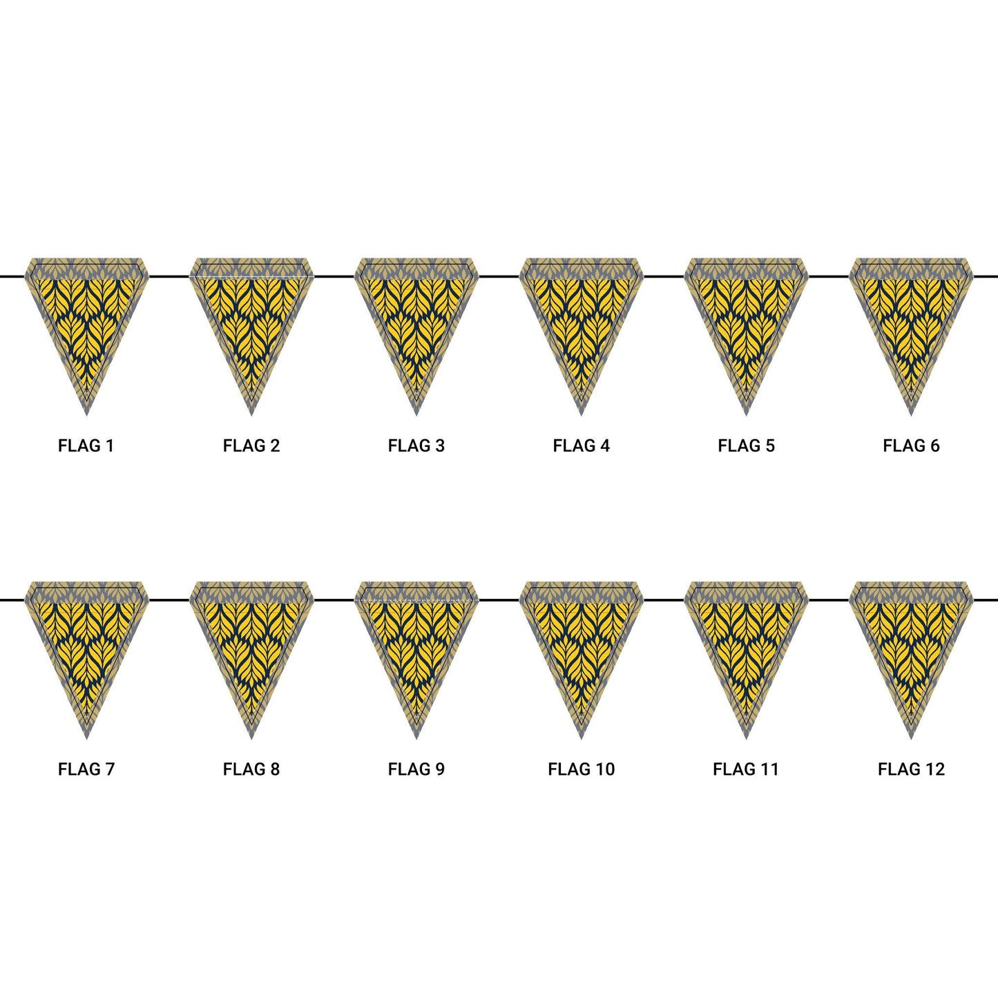 Flag Garland | Yellow & Blue | Palm