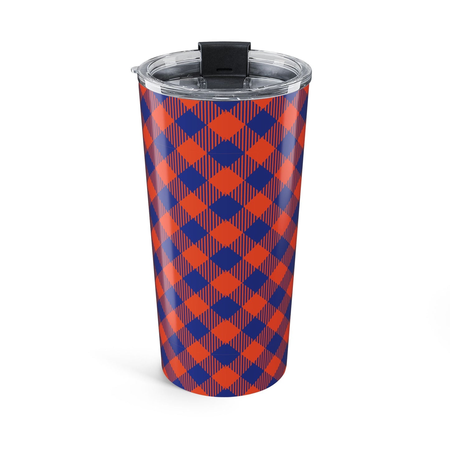 Tumbler | Bright Blue & Orange | Gingham