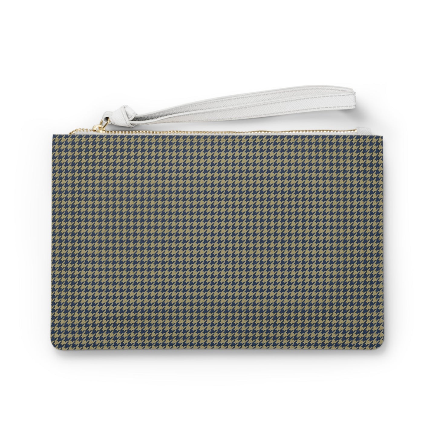 Clutch Bag | Gold & Blue | Houndstooth