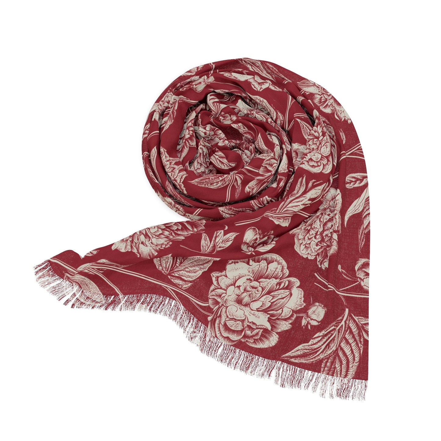 Scarf | Maroon & White | Peony