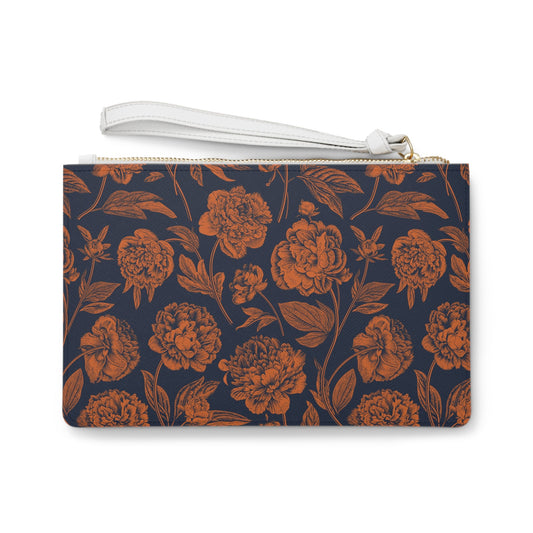 Clutch Bag | Orange & Blue | Peony