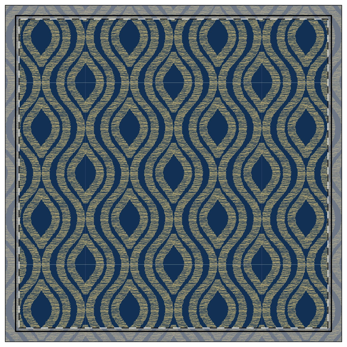 Napkin 4-set | Blue & Gold | Ogee